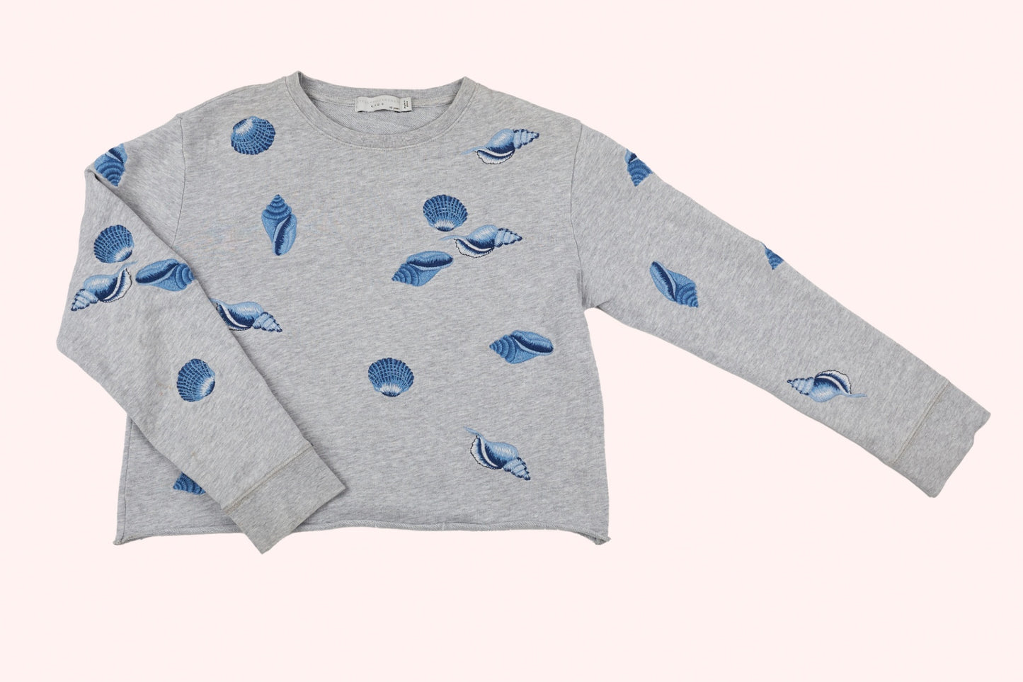 Stella McCartney Kids Sweatshirt 140 Grey / Blue shells embroidered