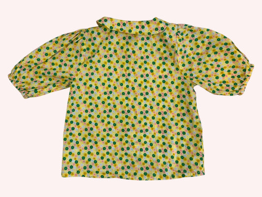 Maed for Mini Blouse Yellow with multicolored floral pattern