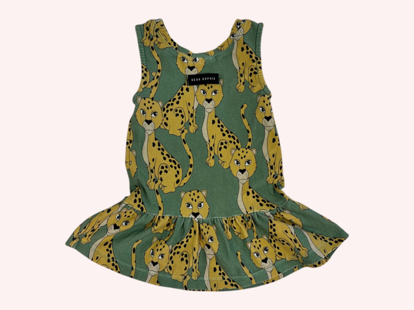 Mini Rodini Adorable Dress Green with Tigers