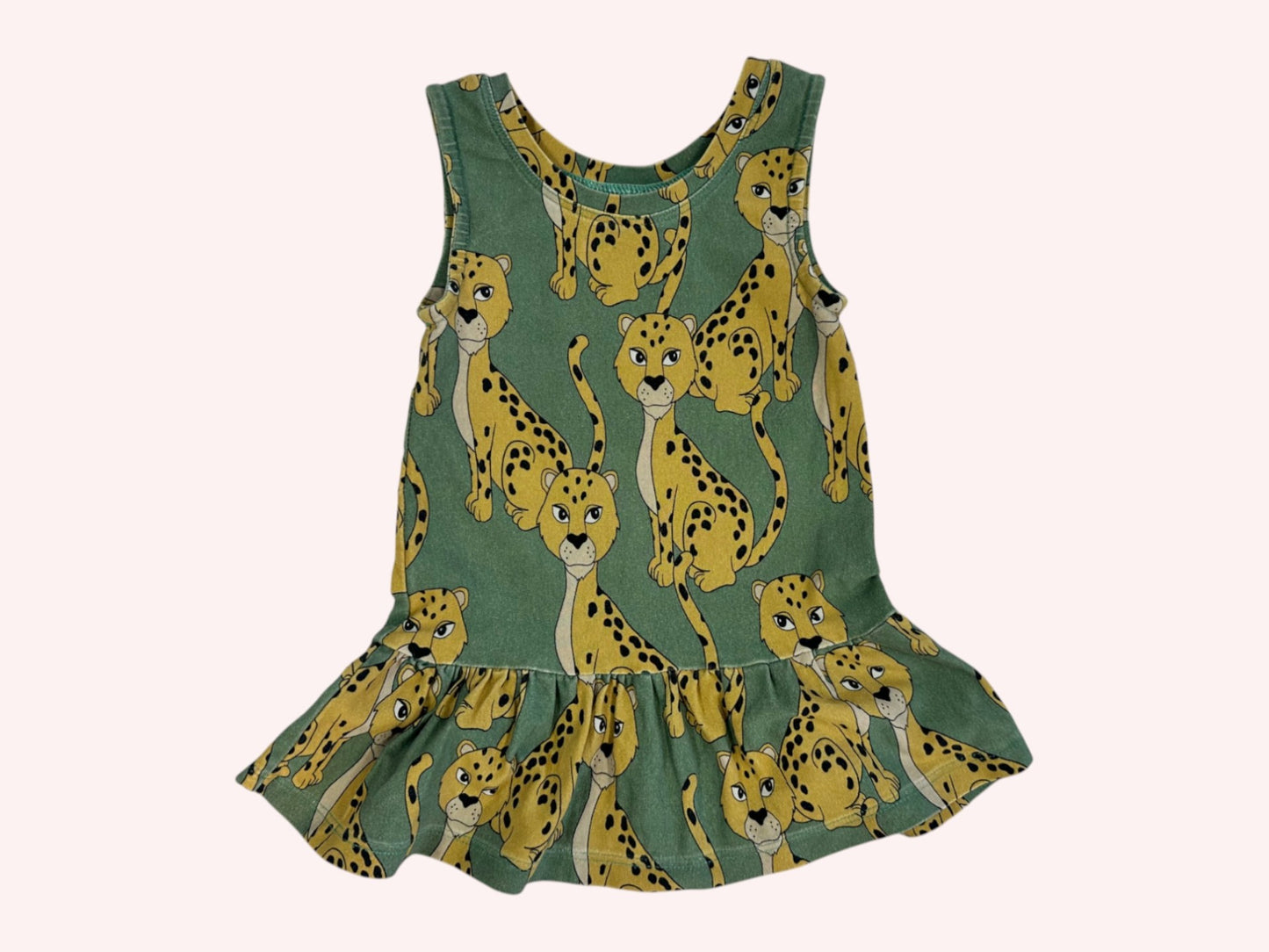 Mini Rodini Adorable Dress Green with Tigers