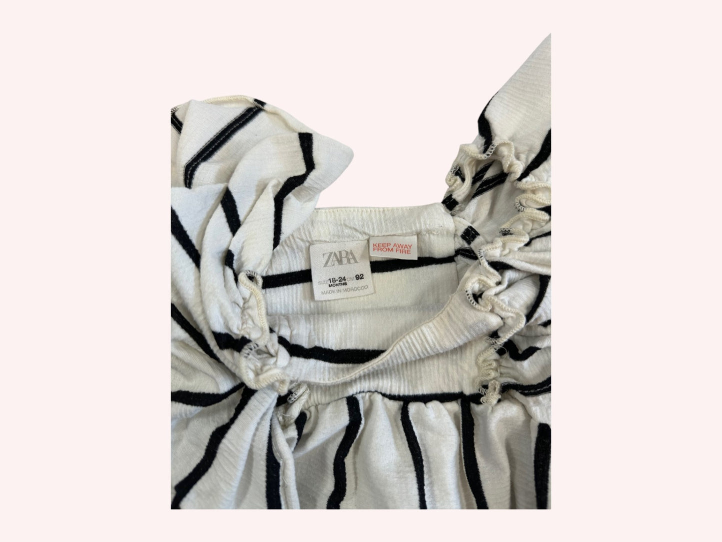 Zara Striped Summer Dress Blue and Cream