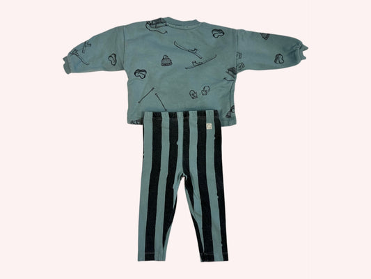 Sproet & Sprout Ruffle Sweatshirt and Leggings Blue