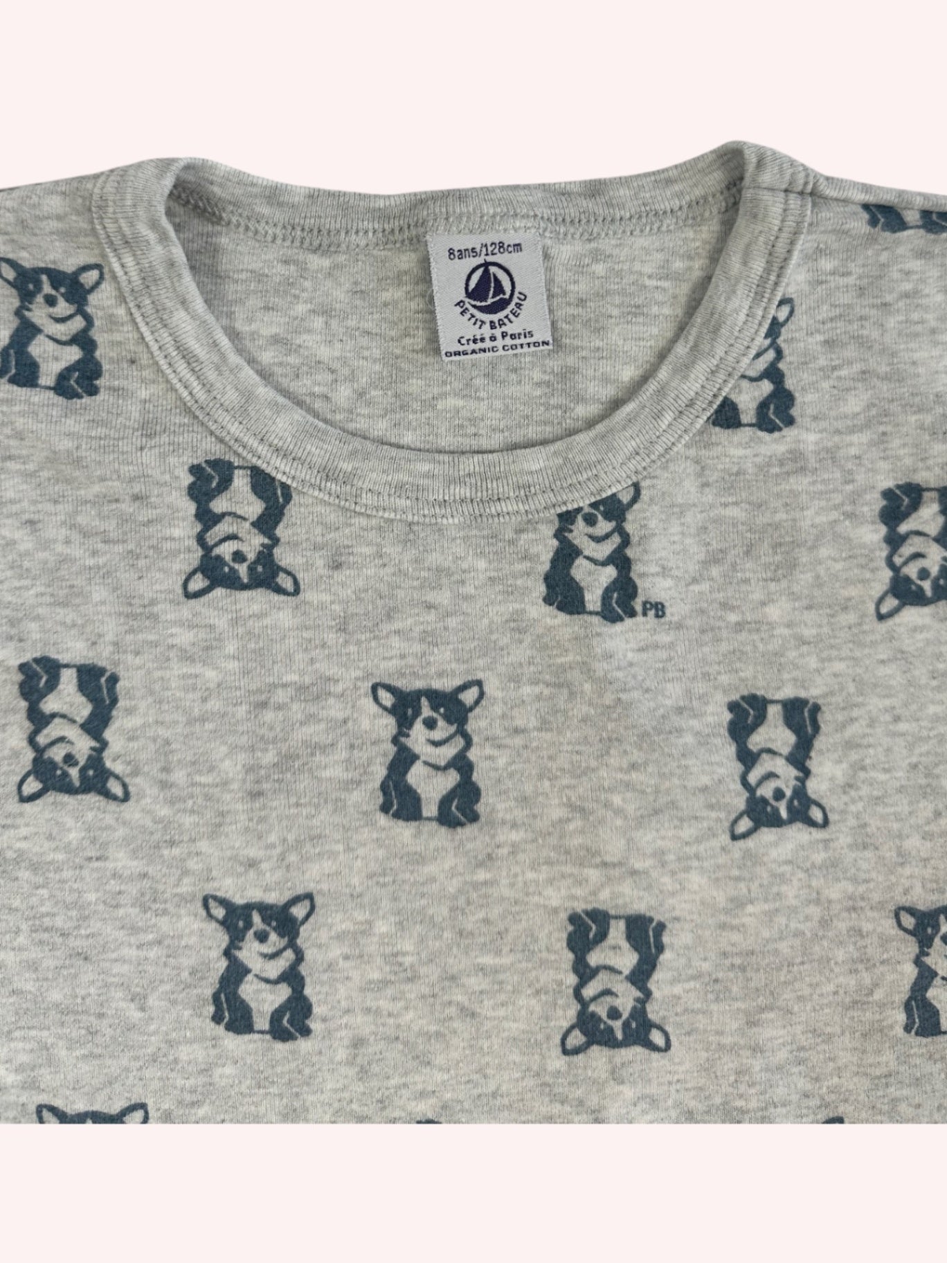 Petit Bateau T-Shirt Grey with doggies