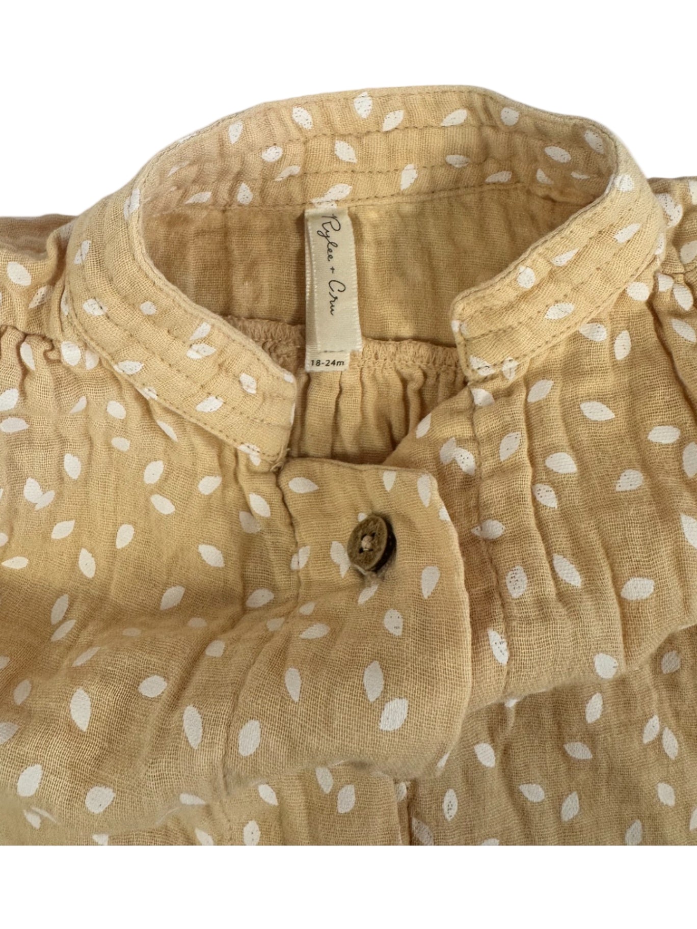 Rylee + Crew Blouser Beige with white dots