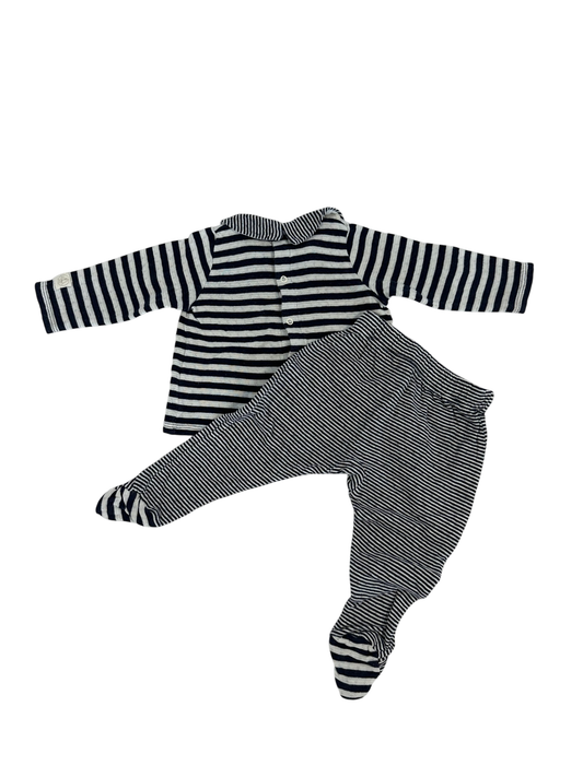 Petit Bateau Baby Set Black and white