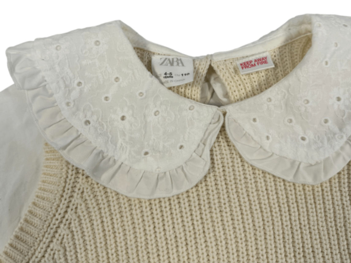 Zara Sweater with blouse Beige
