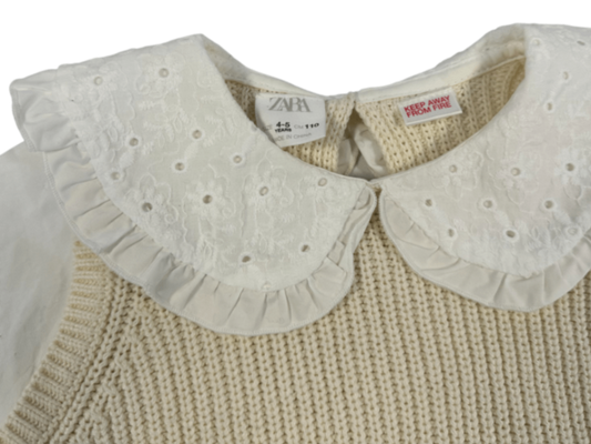 Zara Sweater with blouse Beige