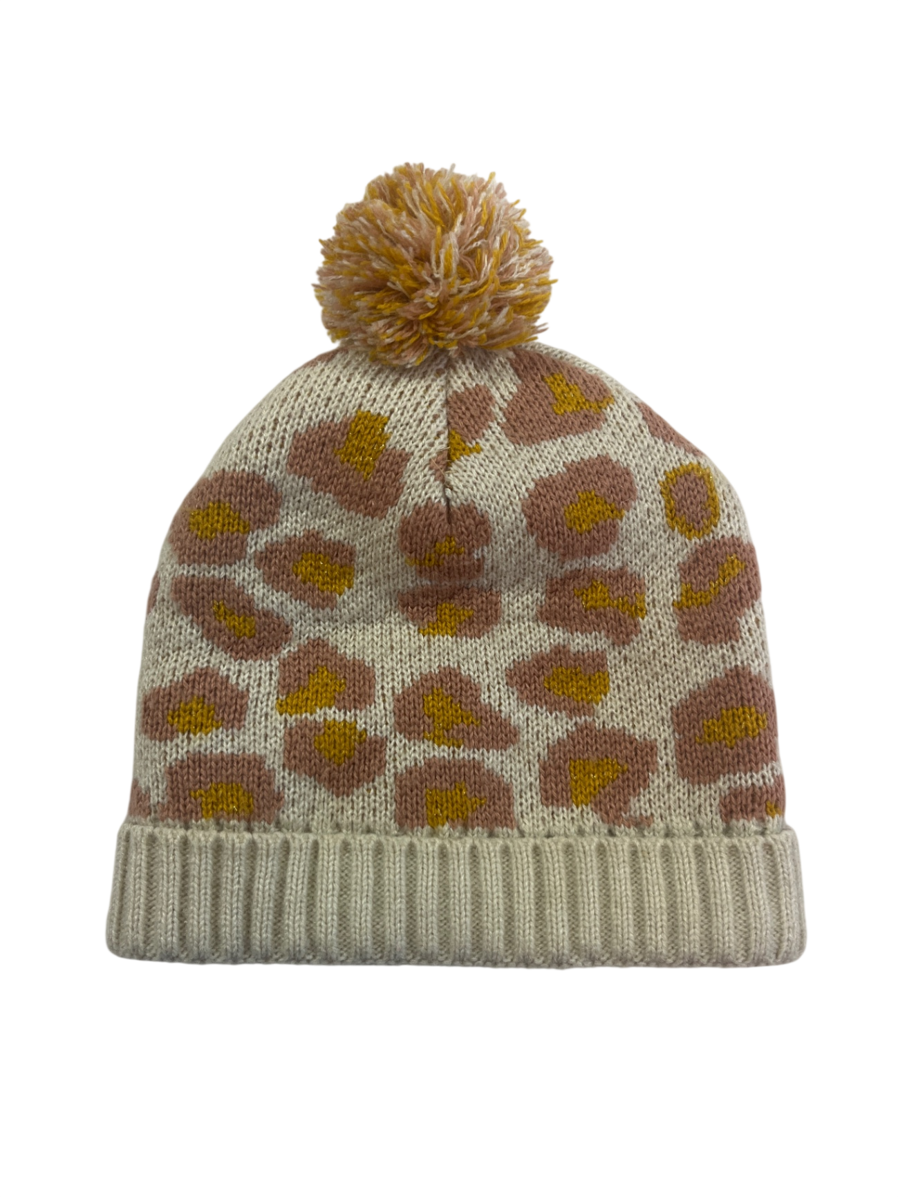Headwear Beige with pink and yellow pattern