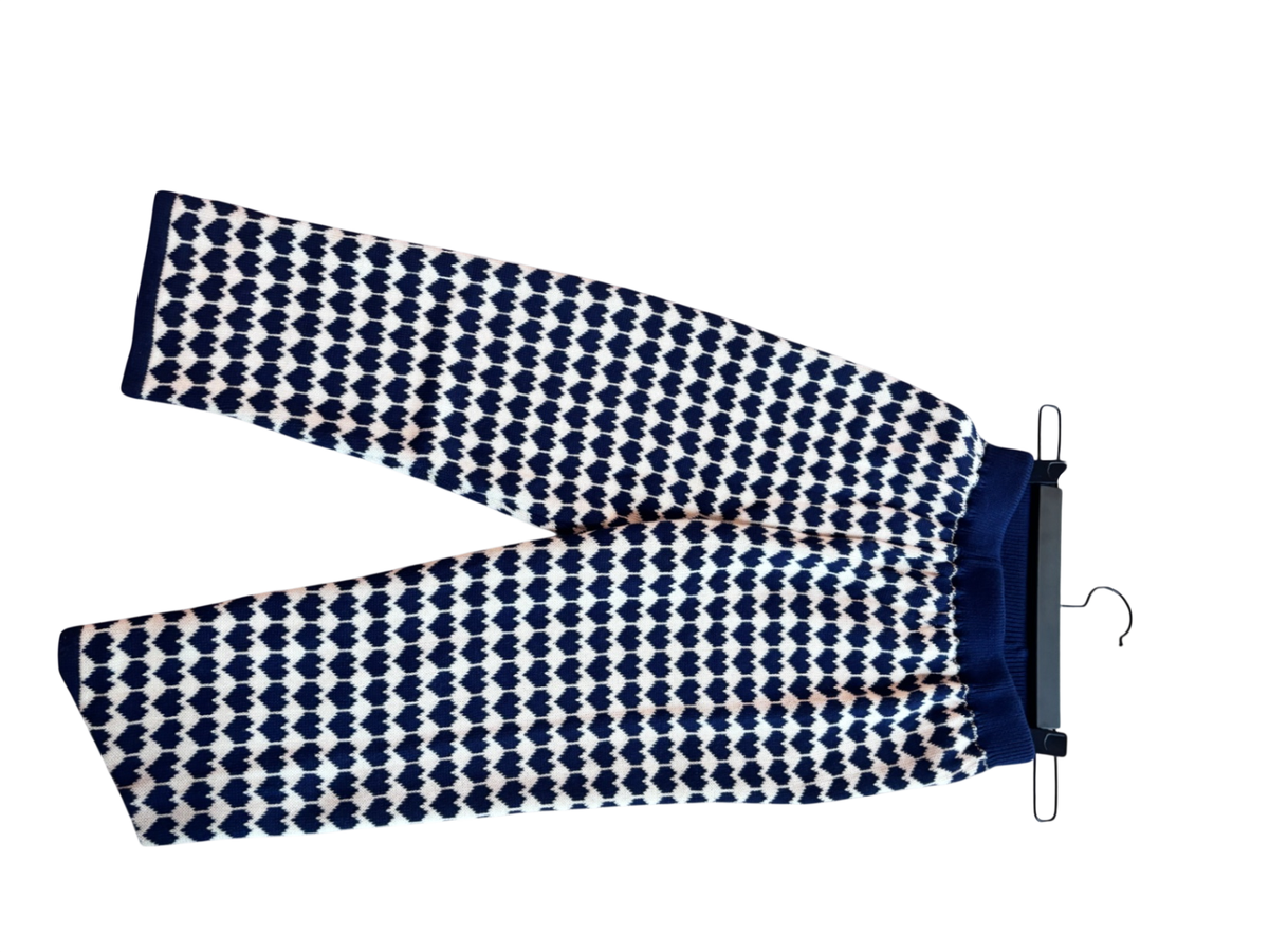 Pants heart Navy blue and white