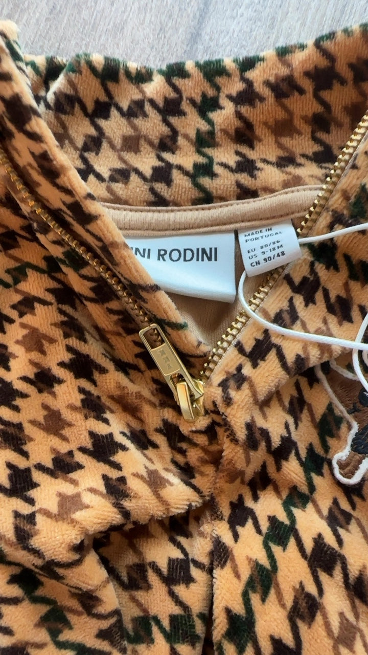 Mini Rodini Houndhooth Sweatshirt Brown and black