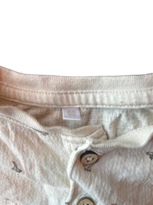 Unknown Bodysuit Cream with gray print
