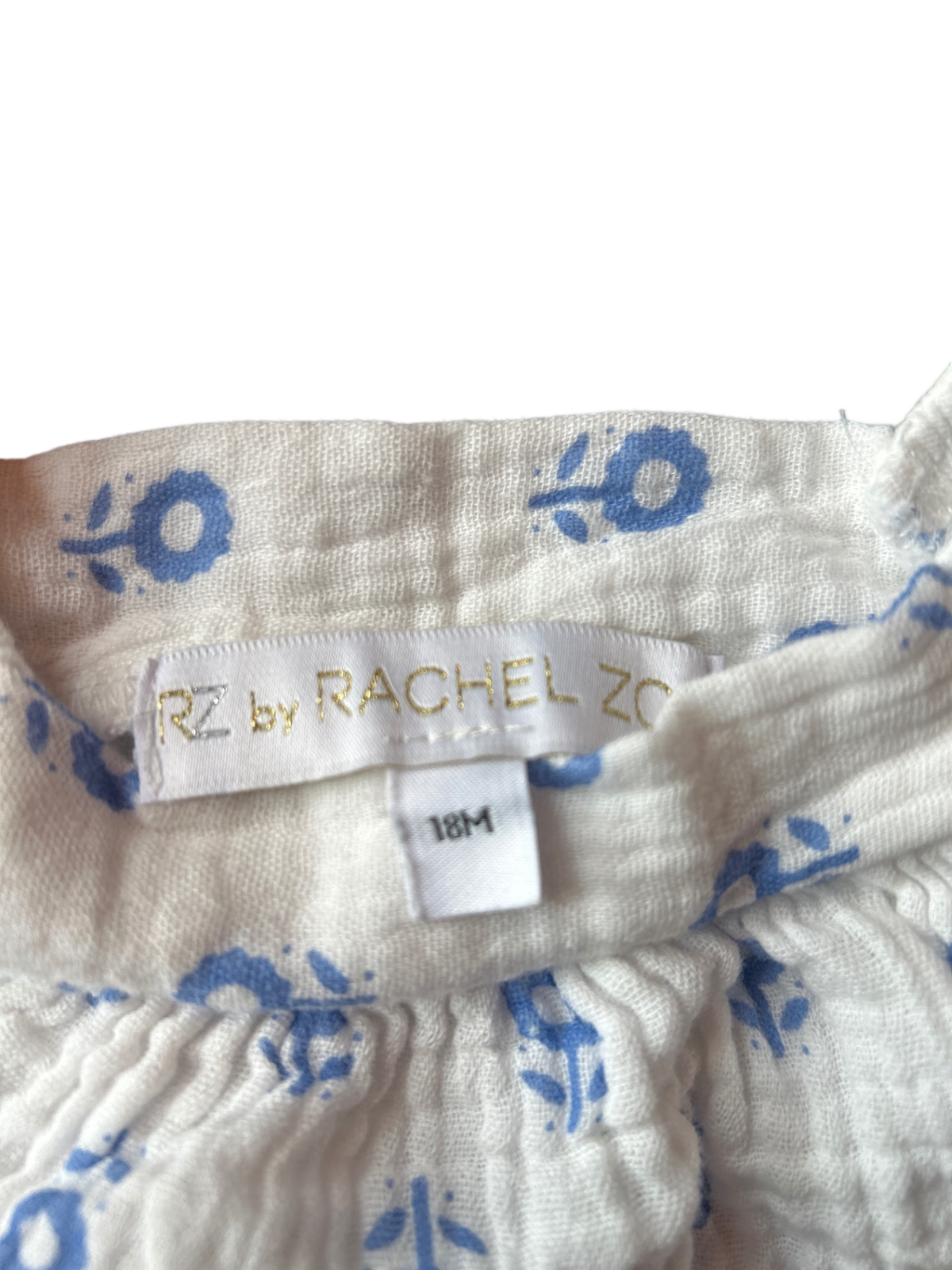 rz by rachel zoe Dress White with blue floral print