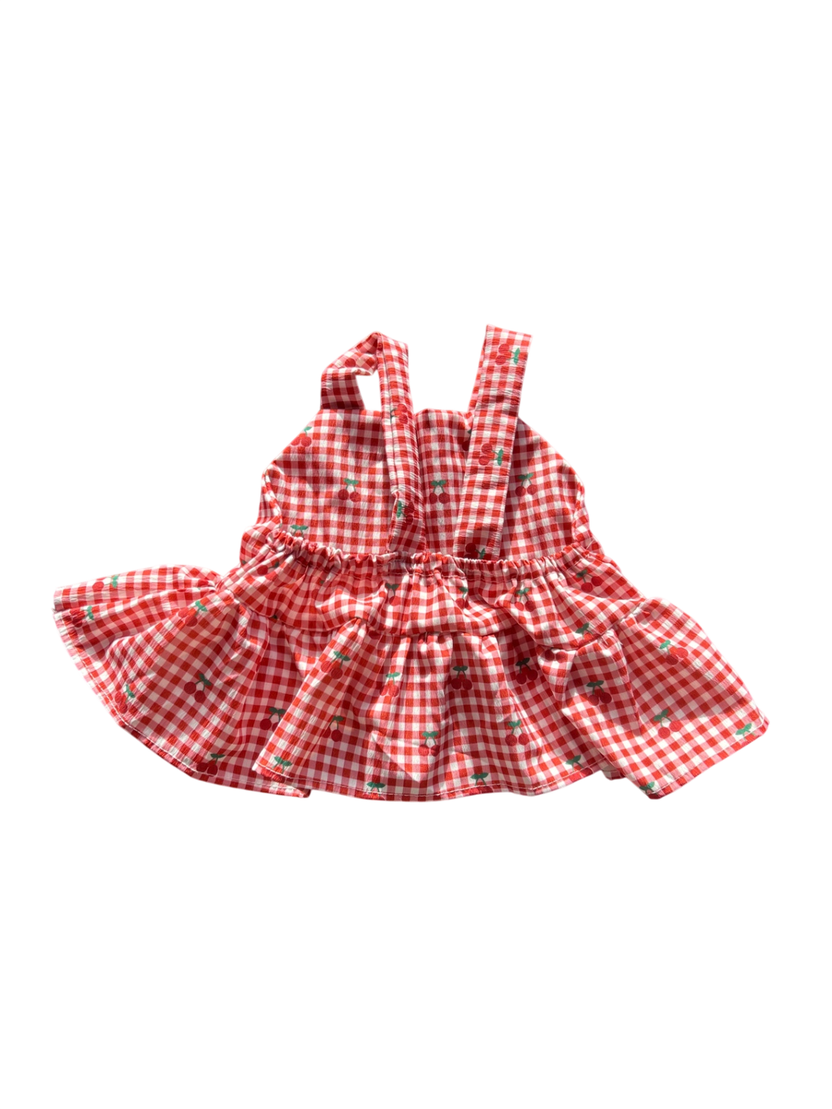 Unknown Dress Red and white with green and red cherry print