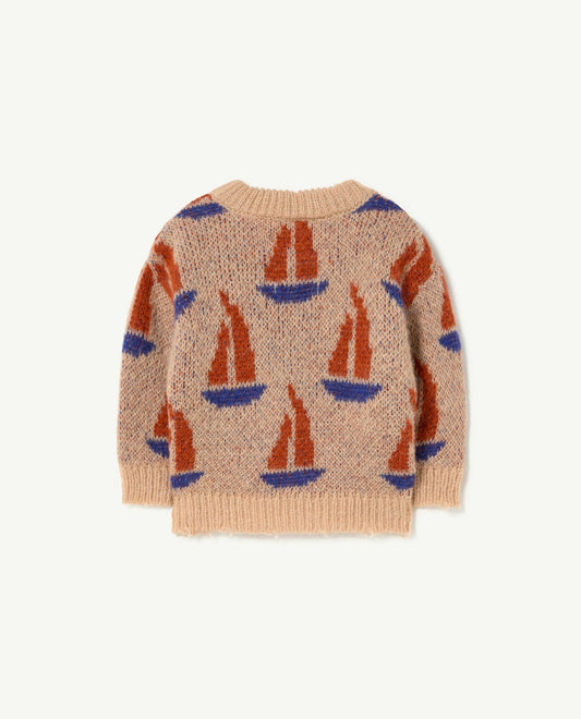 Beige Bull Baby Sweater
