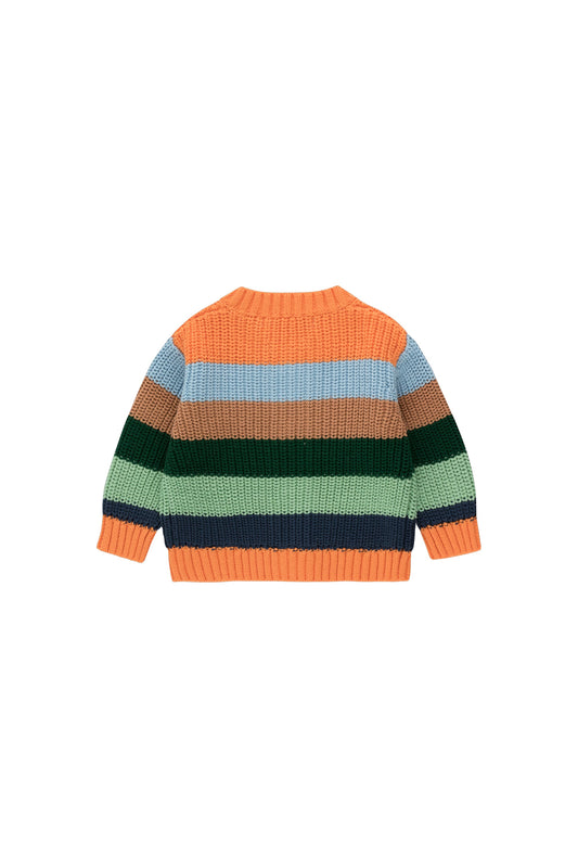 Tiny Cottons Stripes baby cardigan Orange