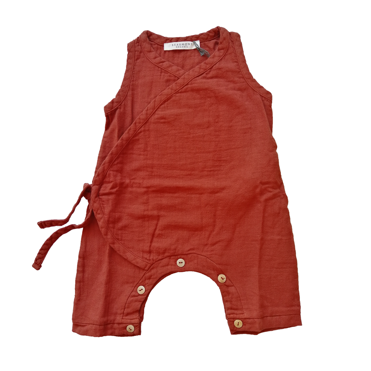 Beaumont Evan Cotton Romper Rust