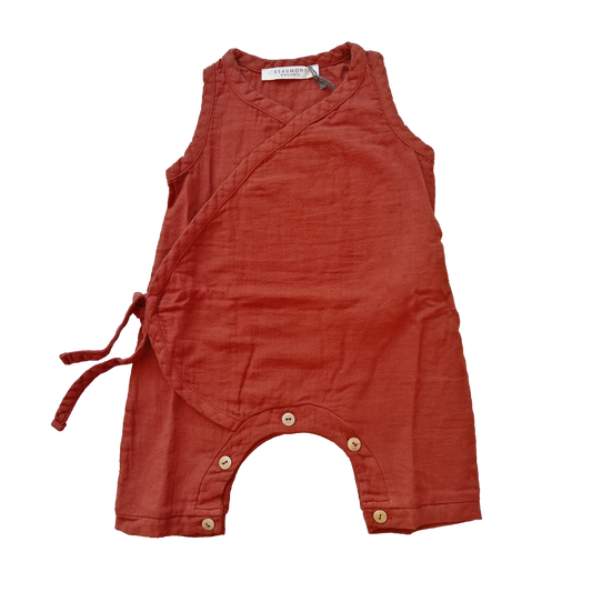 Beaumont Evan Cotton Romper Rust