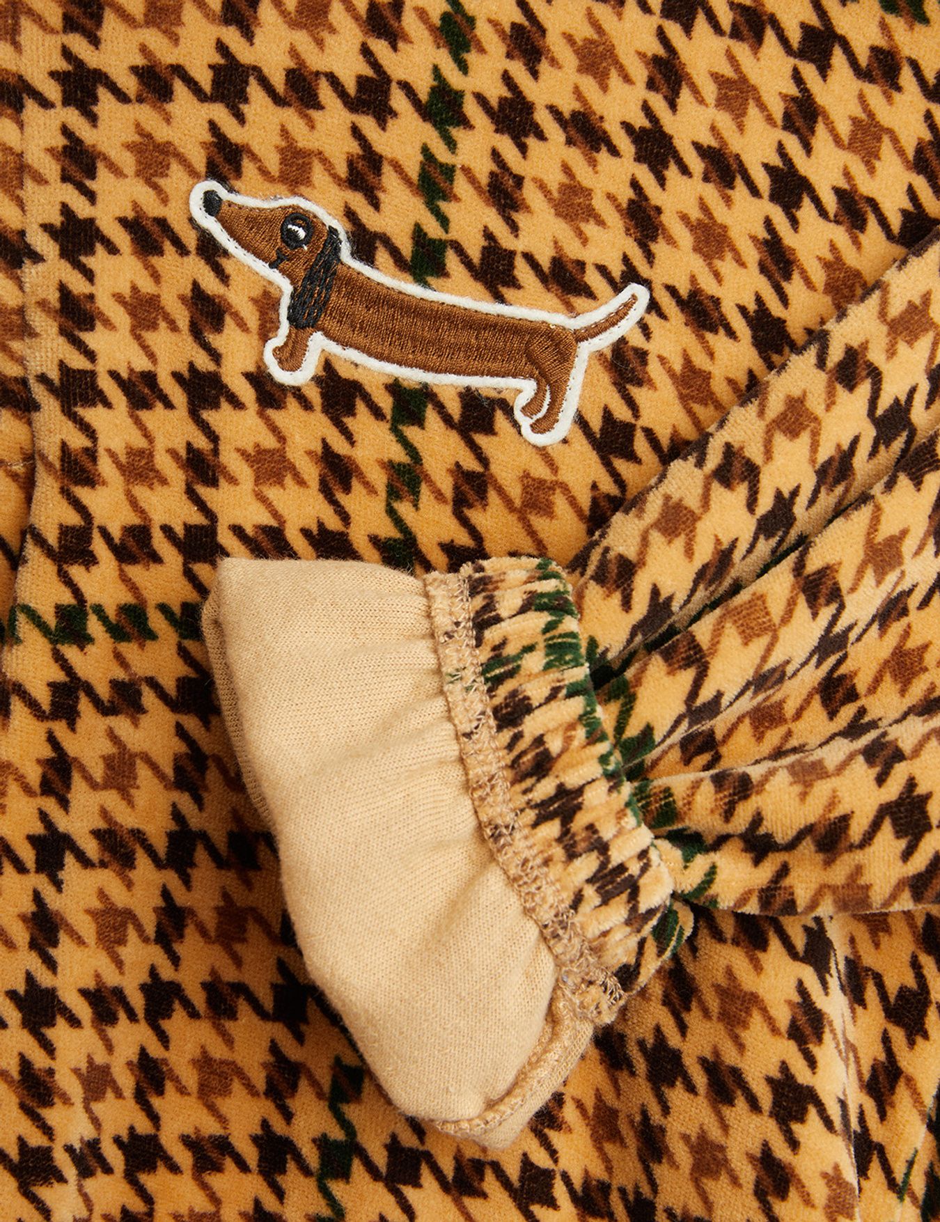 Mini Rodini Dog Embroidered Velour Jacket