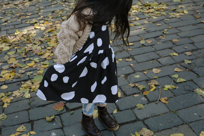 Cow Short Sleeve Dress Black and White