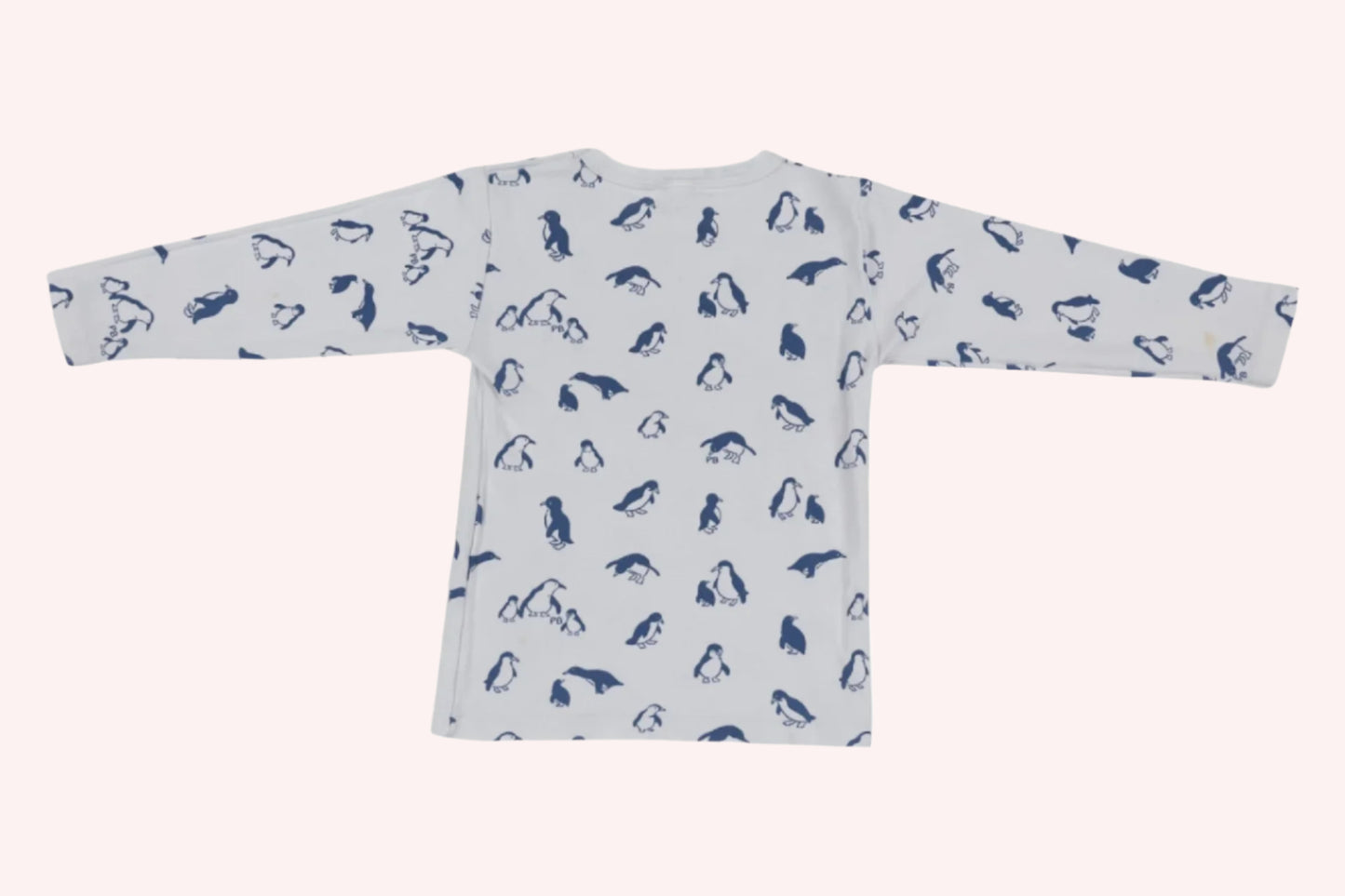Petit Bateau Long Sleeve T-Shirt 104 White / Blue penguins