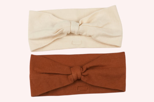 Racing Kids Headbands Set 74/80 Beige and Brown