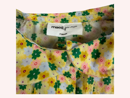 Maed for Mini Blouse Yellow with multicolored floral pattern