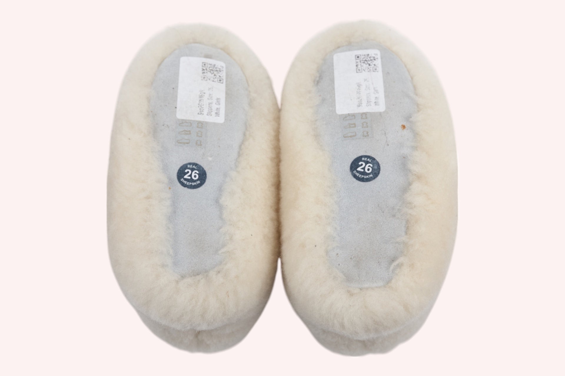 Unbranded Slippers White Lambswool