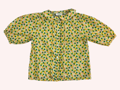 Maed for Mini Blouse Yellow with multicolored floral pattern