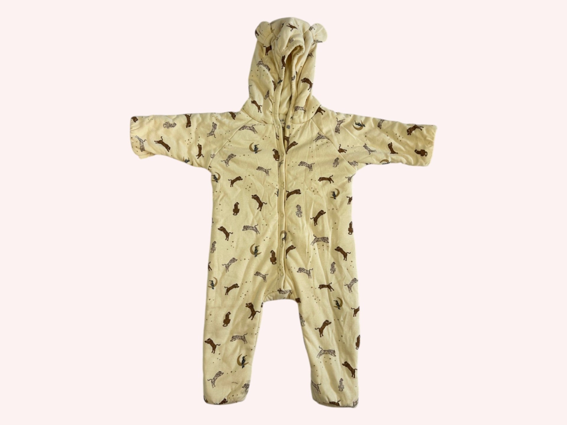 Konges Sløjd Baby Warm Onesie Beige with animal print
