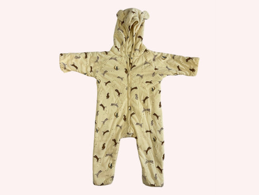Konges Sløjd Baby Warm Onesie Beige with animal print
