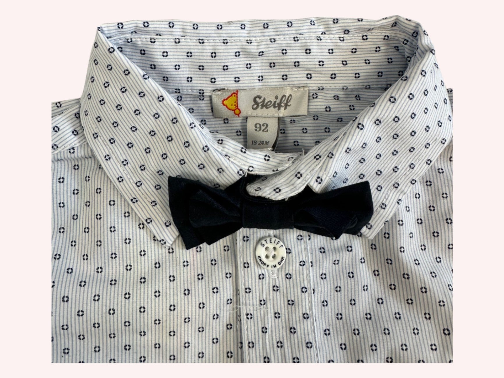 Steiff Oxford Shirt White with Bowtie