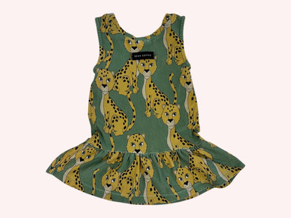 Mini Rodini Adorable Dress Green with Tigers