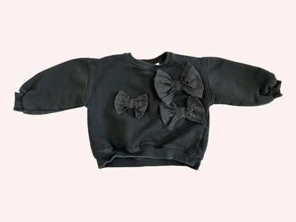 Zara Cozy Bow Sweatshirt Grey
