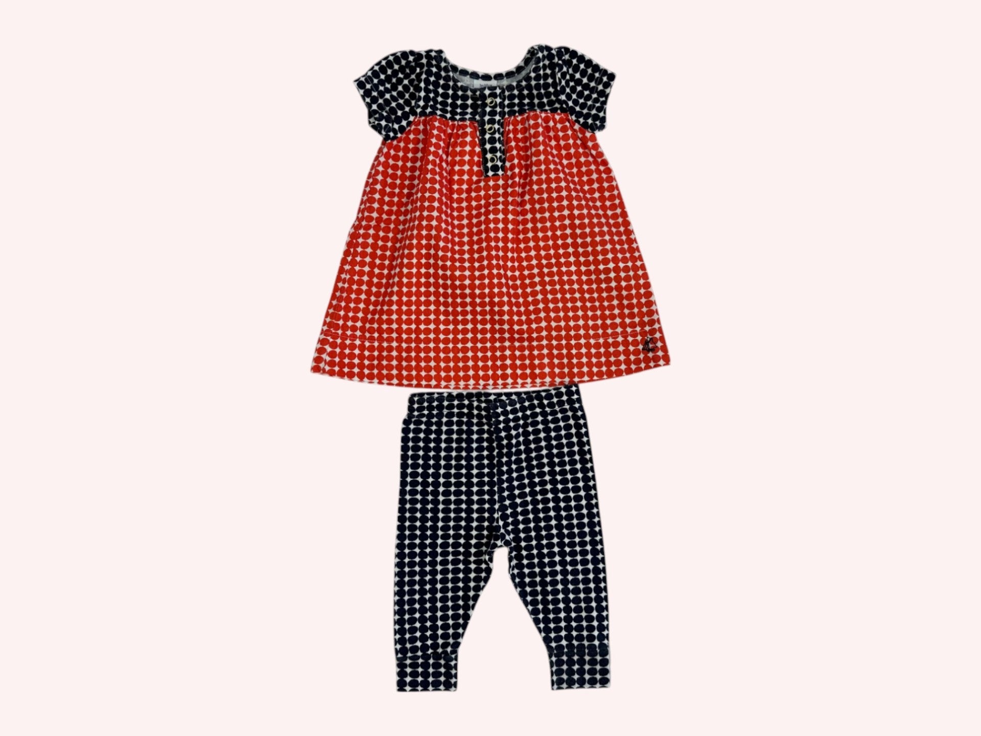 Petit Bateau Newborn Dress with Leggings