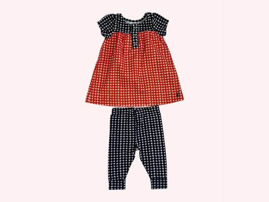 Petit Bateau Newborn Dress with Leggings
