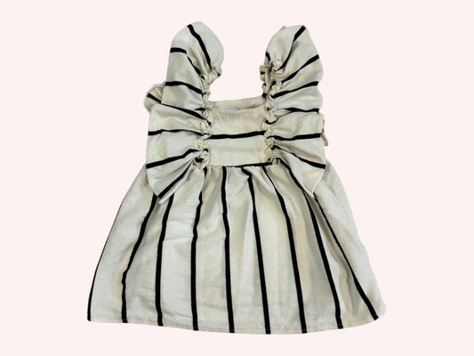 Zara Striped Summer Dress Blue and Cream