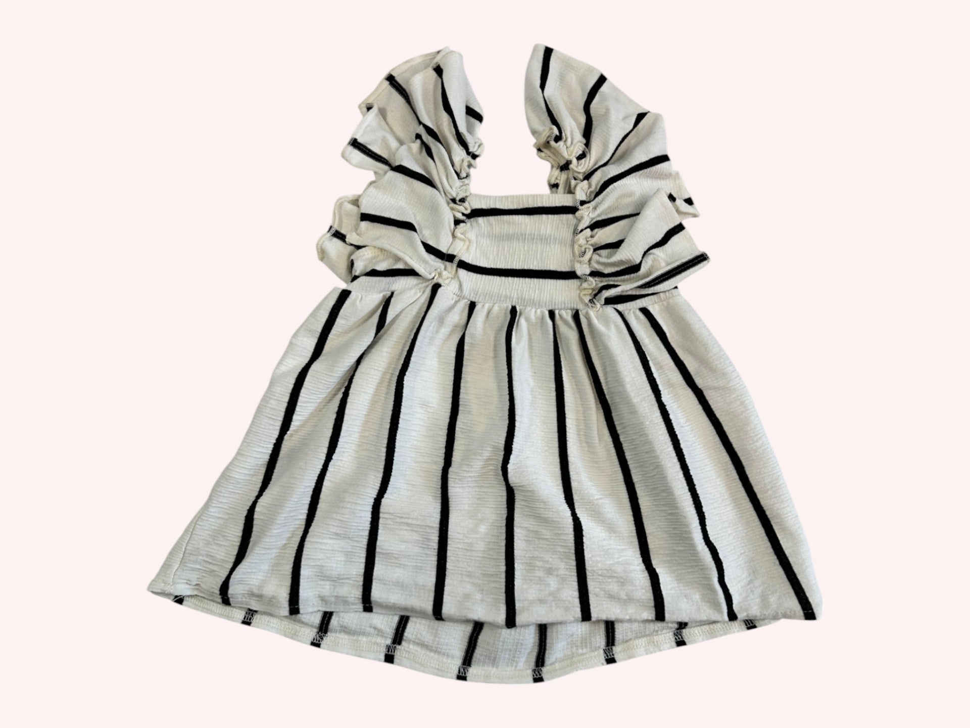 Zara Striped Summer Dress Blue and Cream
