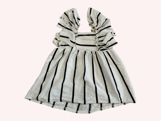 Zara Striped Summer Dress Blue and Cream