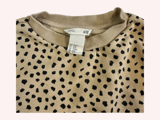 H&M Sweatshirt Beige Animal Print