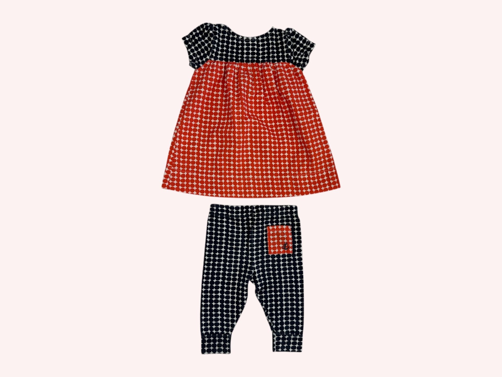 Petit Bateau Newborn Dress with Leggings