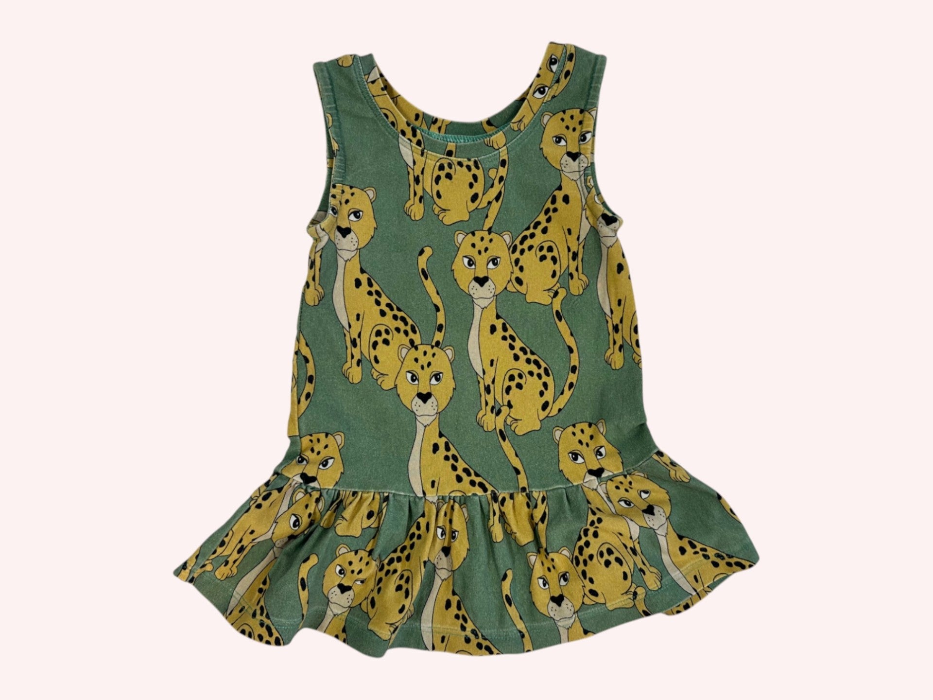 Mini Rodini Adorable Dress Green with Tigers