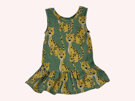 Mini Rodini Adorable Dress Green with Tigers
