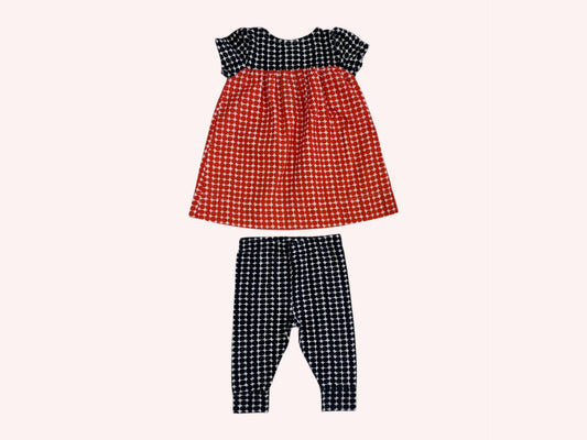 Petit Bateau Newborn Dress with Leggings