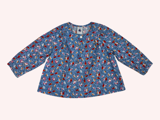Petit Bateau Sweet Flower Blouse Blue