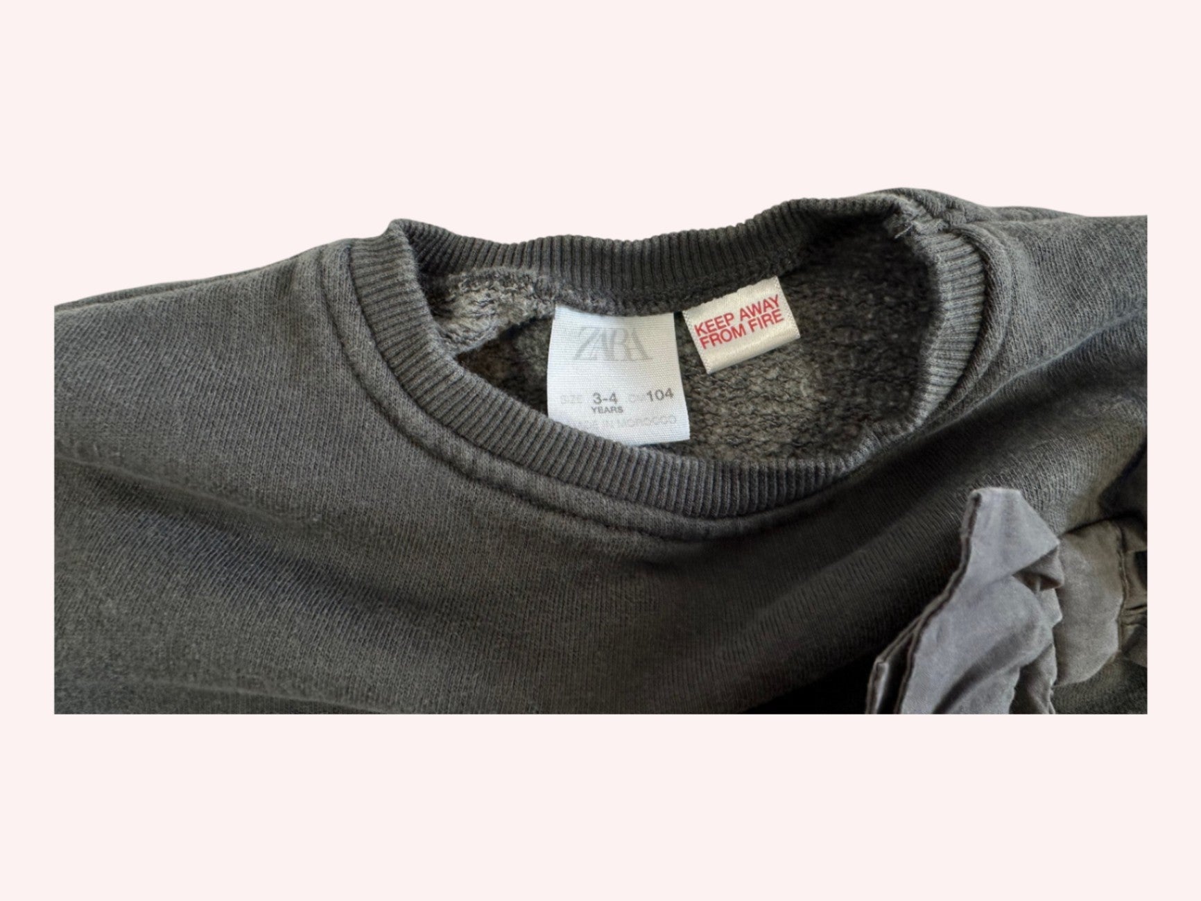 Zara Cozy Bow Sweatshirt Grey