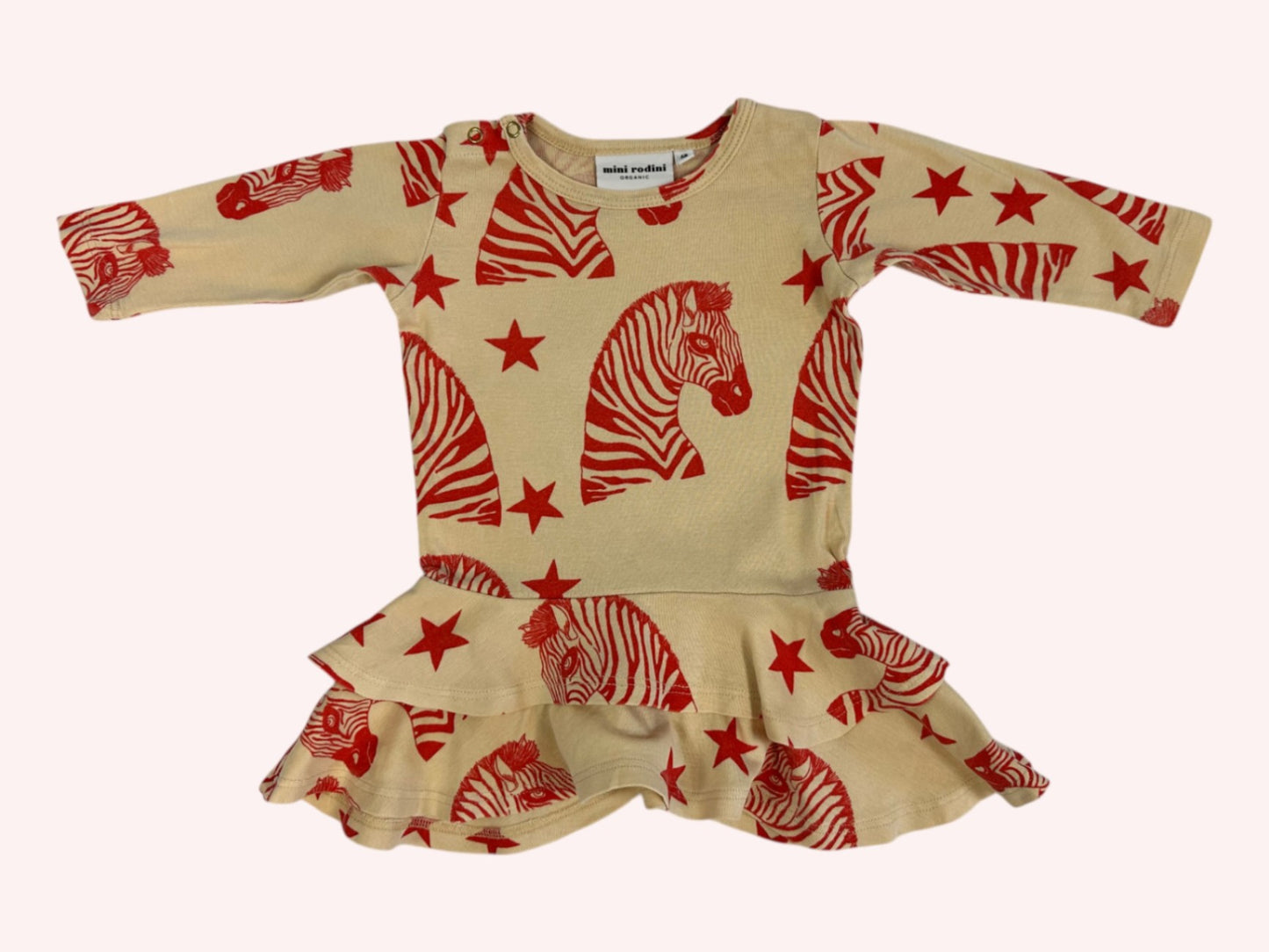 Mini Rodini Adorable Dress Beige with Zebras