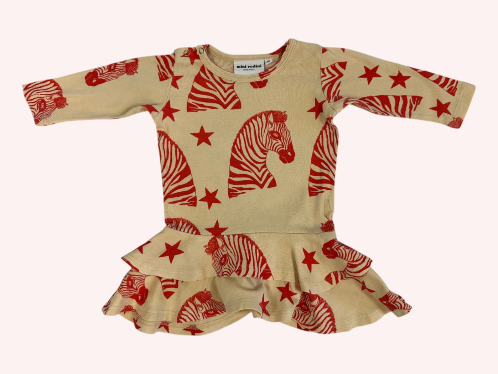 Mini Rodini Adorable Dress Beige with Zebras