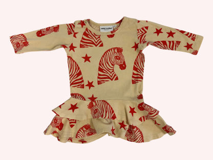Mini Rodini Adorable Dress Beige with Zebras