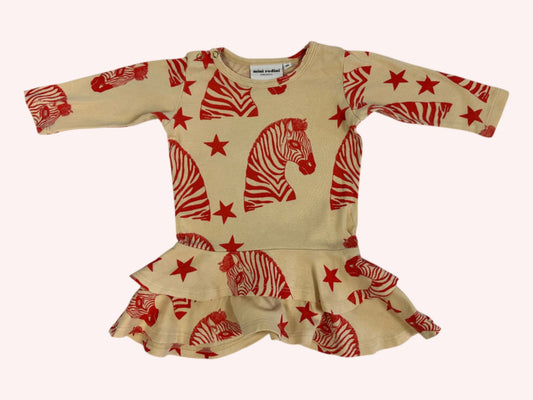 Mini Rodini Adorable Dress Beige with Zebras