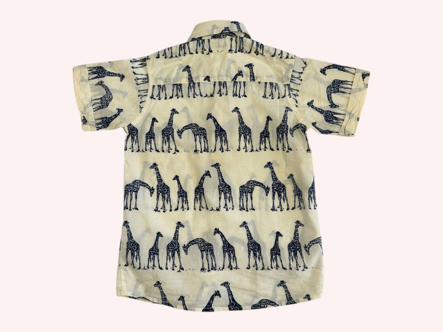 Hawaiian Summer Shirt Cream with Giraffes